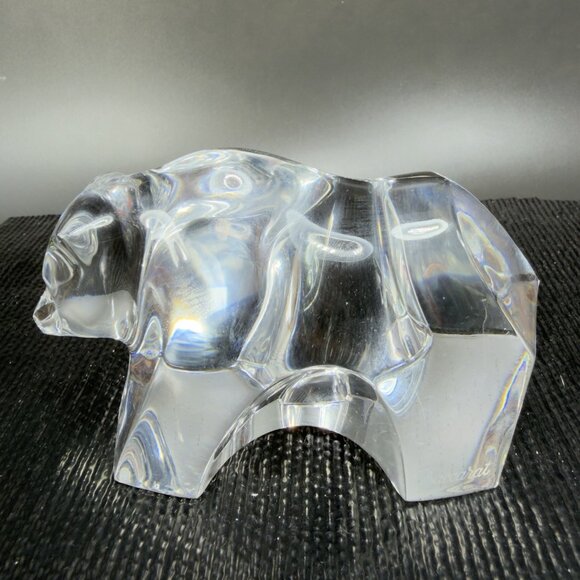BACCARAT Clear Heave Crystal Figurine Grizzly Bear Made In France Paperweight - Picture 13 of 15